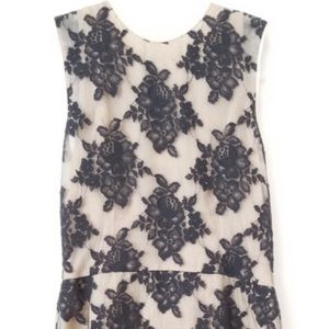 Philip lim dress sleeveless lace contrast binding